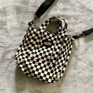 VANS✨blank canvas crossbody mini tote bag checkered